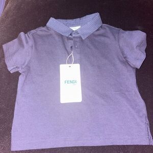Brand new Baby Fendi navy  Blue Polo Shirt Classic Short-Sleeve Design 6 months